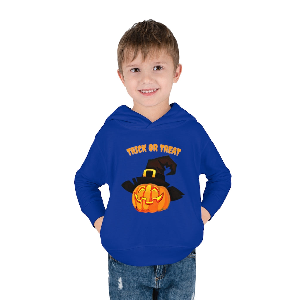 Pumpkin Trick or Treat Toddler Pullover Fleece Hoodie