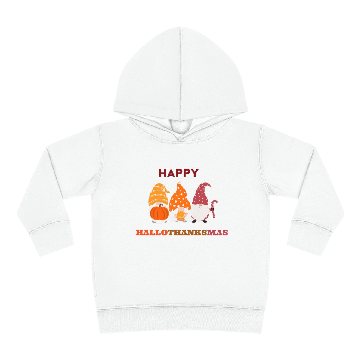 Happy Hallothanksmas Toddler Pullover Fleece Hoodie