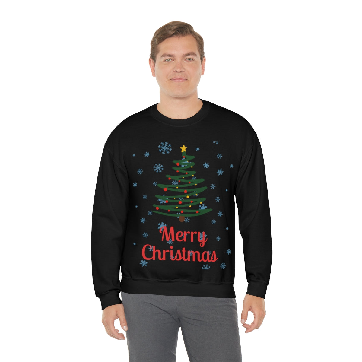 Merry Christmas Tree Unisex Heavy Blend™ Crewneck Sweatshirt
