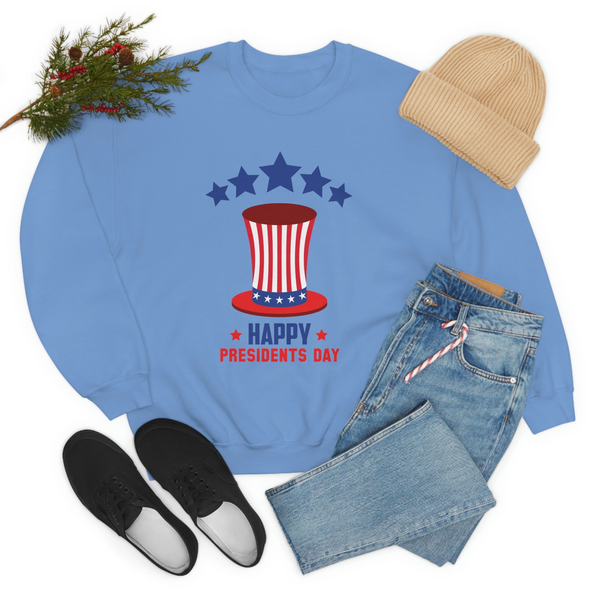 Happy President's Day Hat Unisex Heavy Blend™ Crewneck Sweatshirt