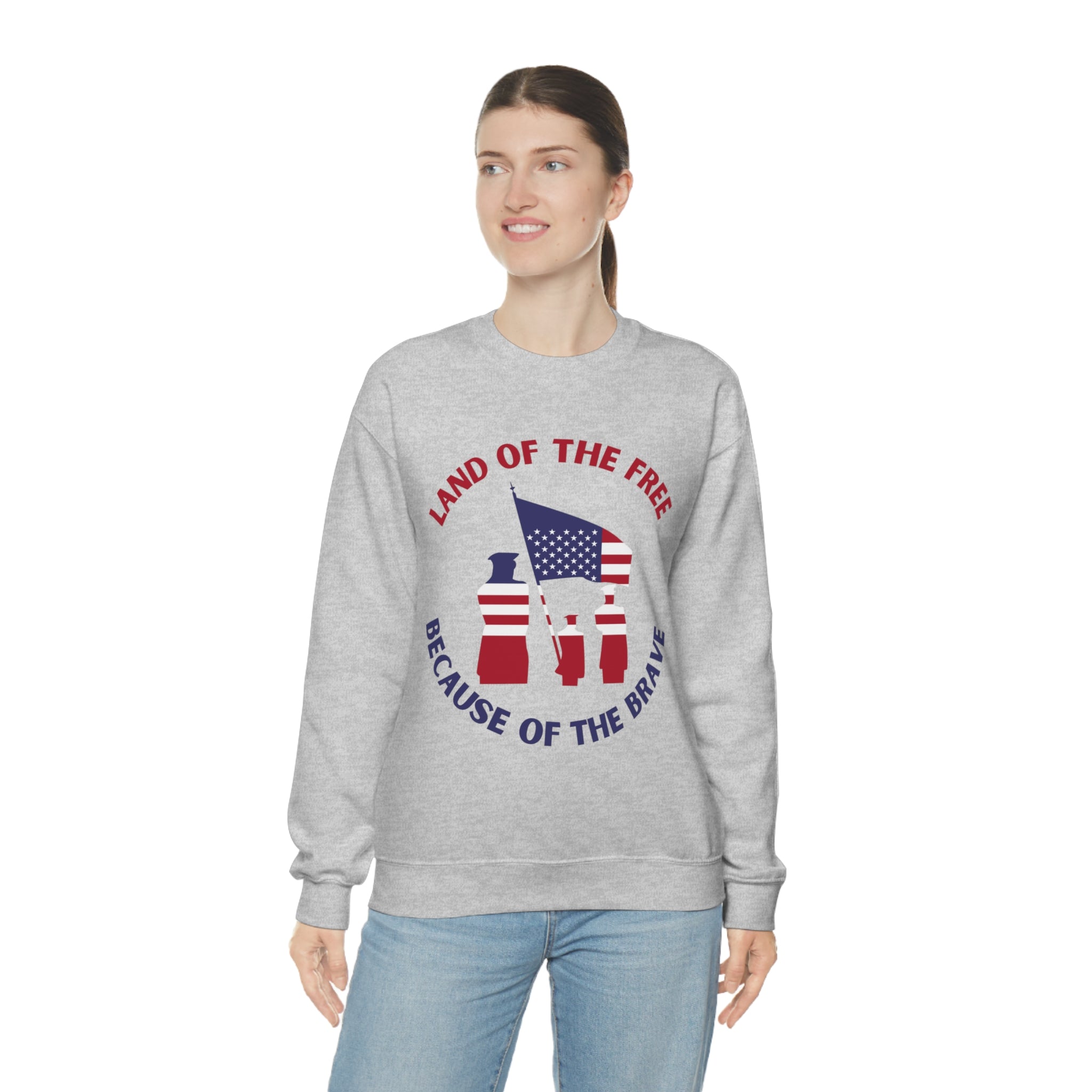 Memorial Day Land Of The Free Unisex Heavy Blend™ Crewneck Sweatshirt