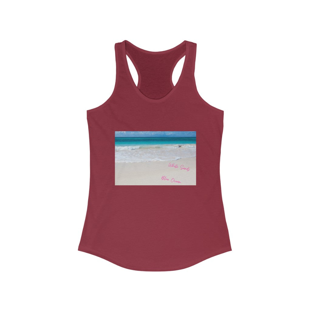 White Sands Blue Ocean Women's Ideal Racerback Tank