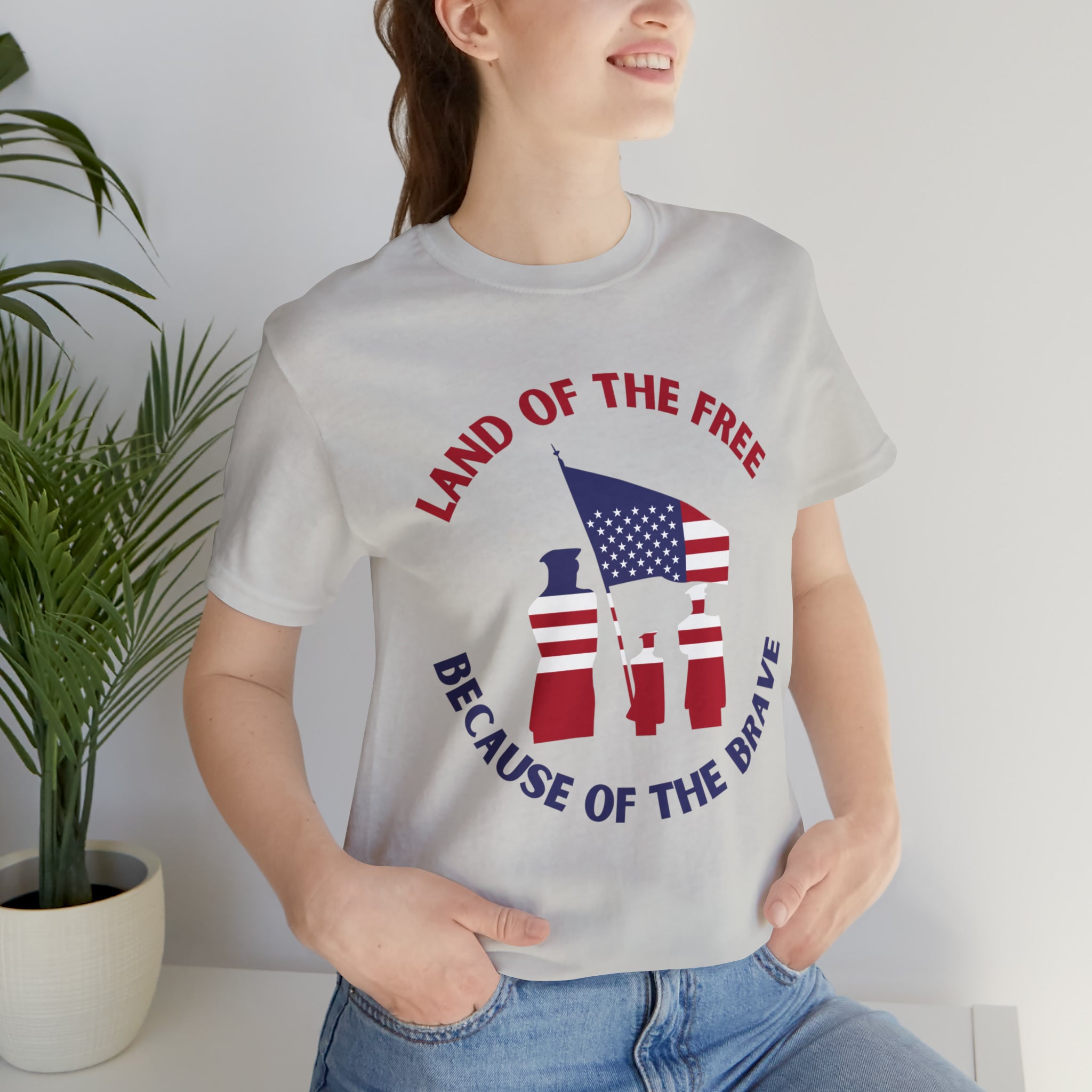 Memorial Day Land Of The Free Unisex Jersey Short Sleeve Tee