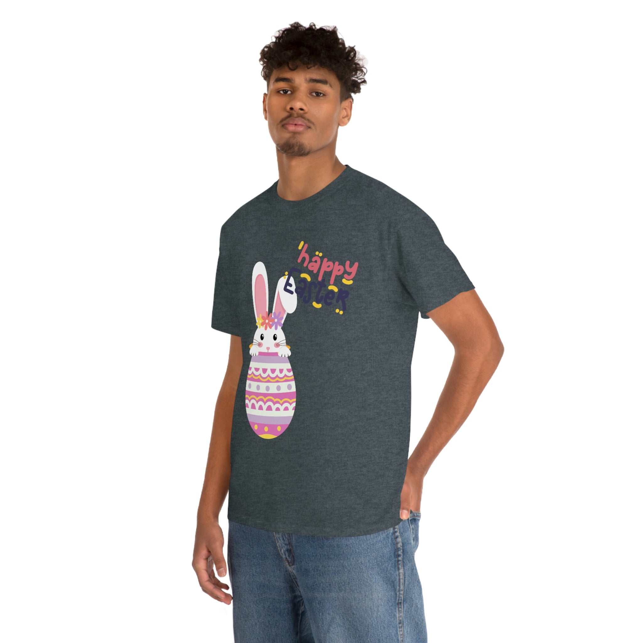 Happy Easter Day Bunny Unisex Heavy Cotton Tee