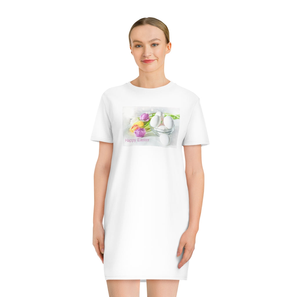 Happy Easter Spinner T-Shirt Dress