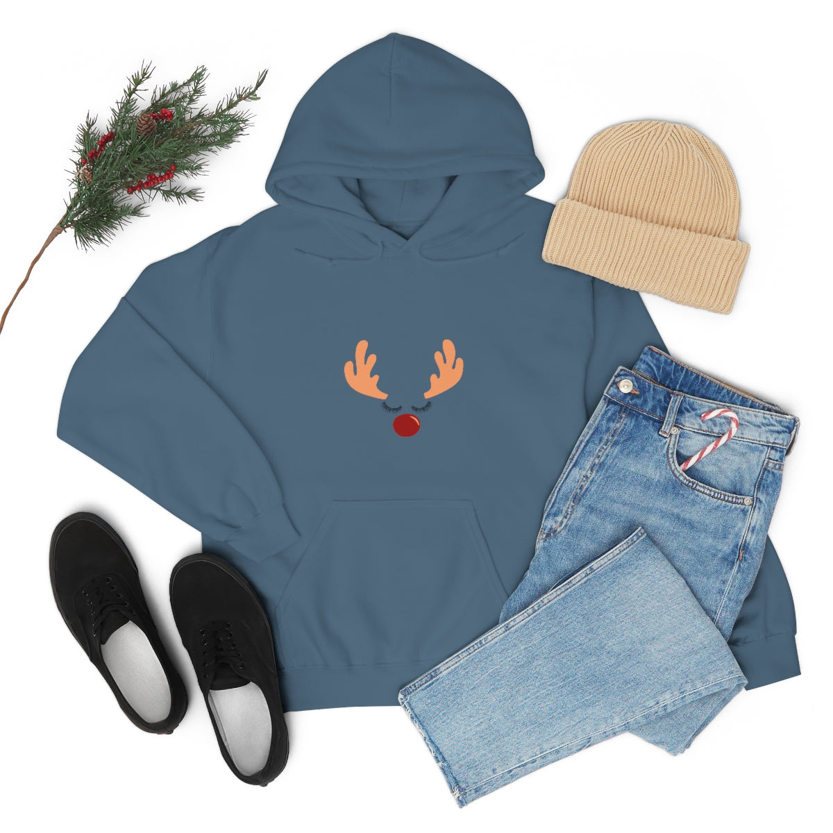 Reindeer Christmas Unisex Heavy Blend™ Hooded Sweatshirt