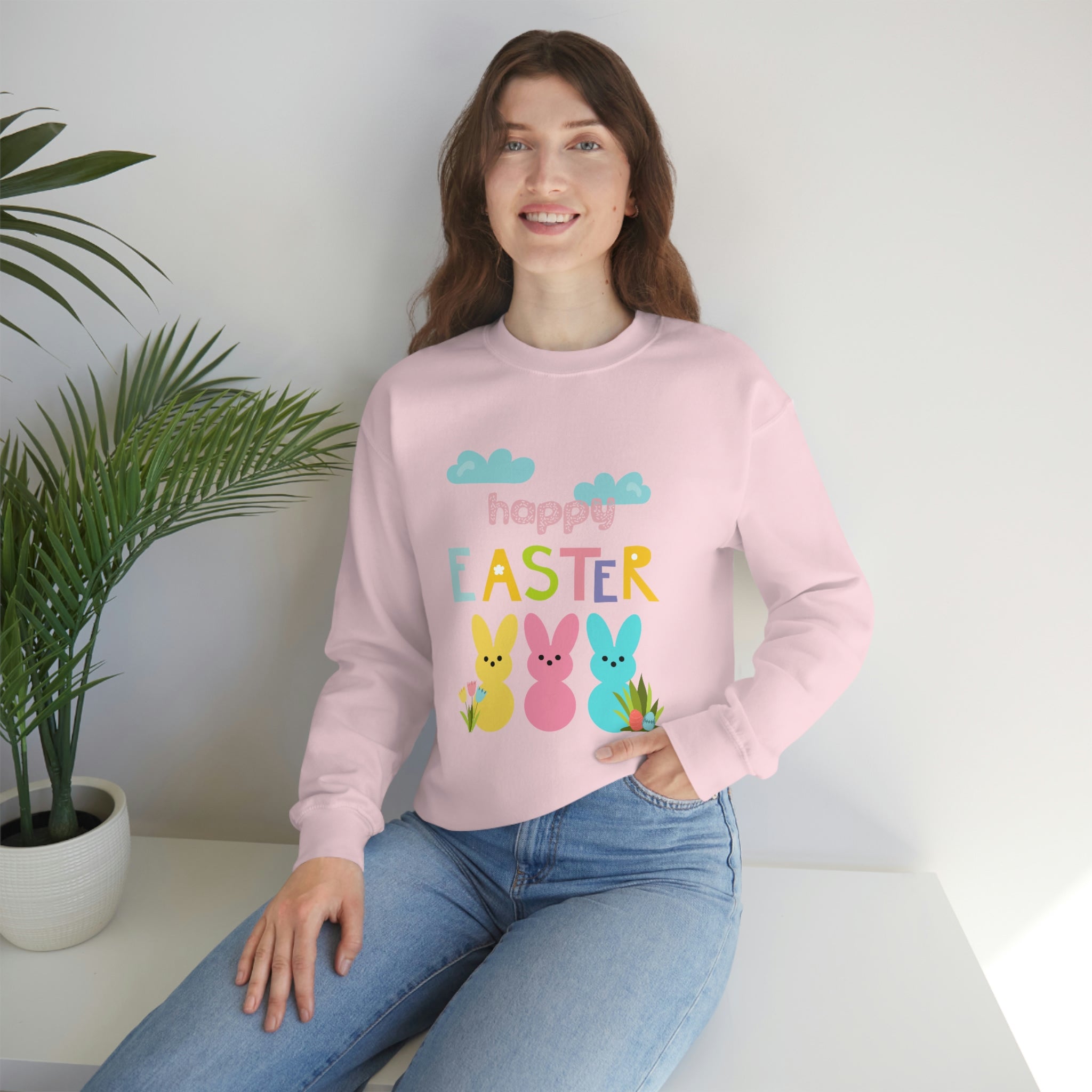 Happy Easter Bunny Unisex Heavy Blend™ Crewneck Sweatshirt