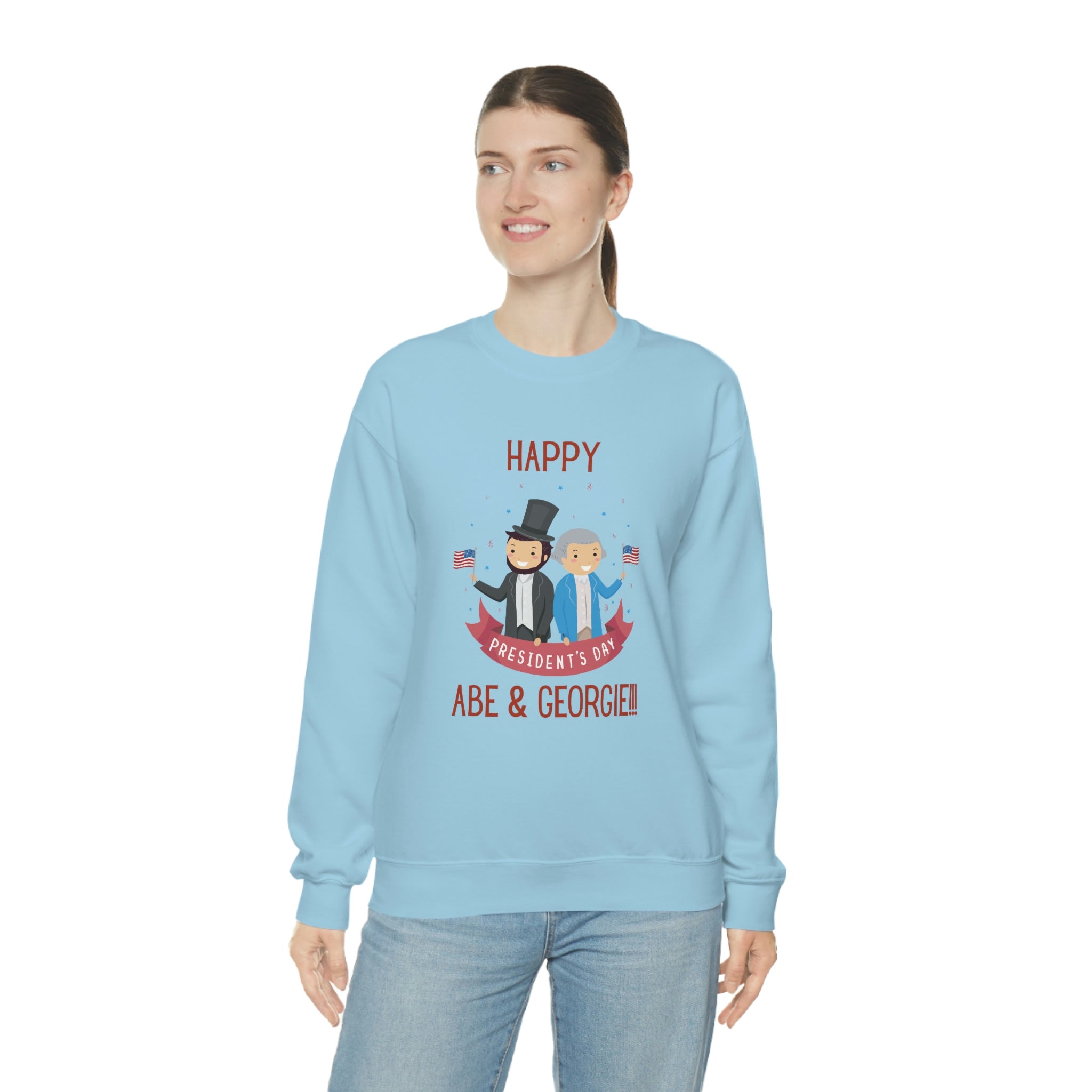 Happy President's Day Abe & Georgie!!! Unisex Heavy Blend™ Crewneck Sweatshirt