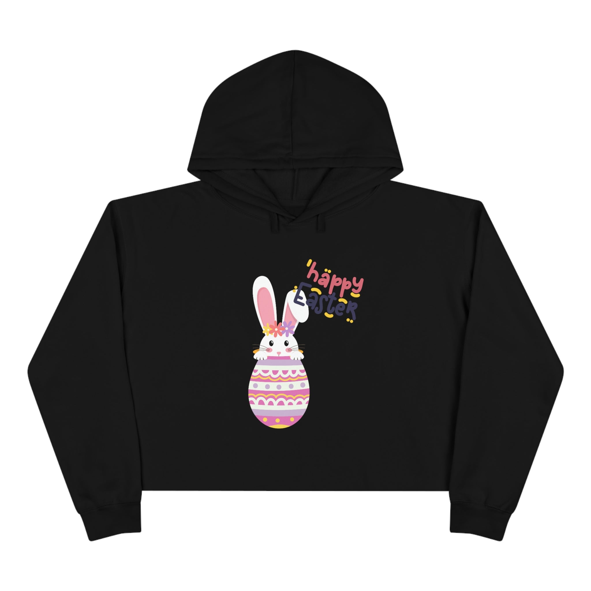 Happy Easter Day Bunny Crop Hoodie