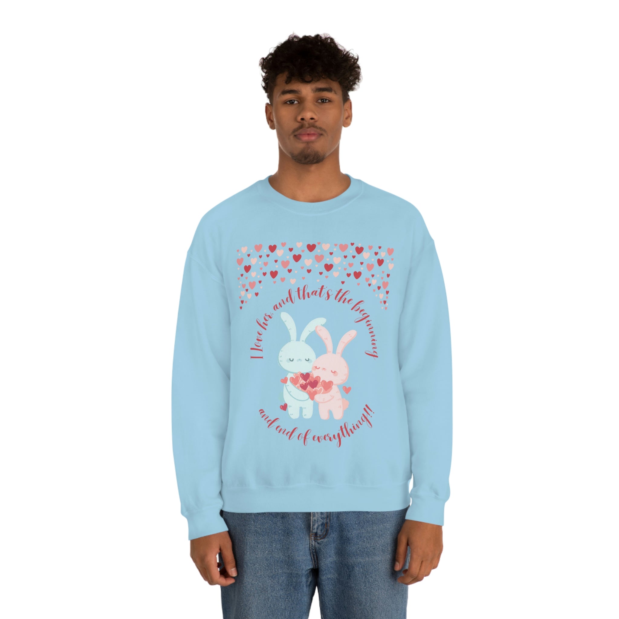 The I Love Her U & Me Unisex Heavy Blend™ Crewneck Sweatshirt
