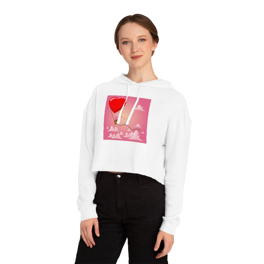 Happy Valentine's Day Women’s Cropped Hooded Sweatshirt