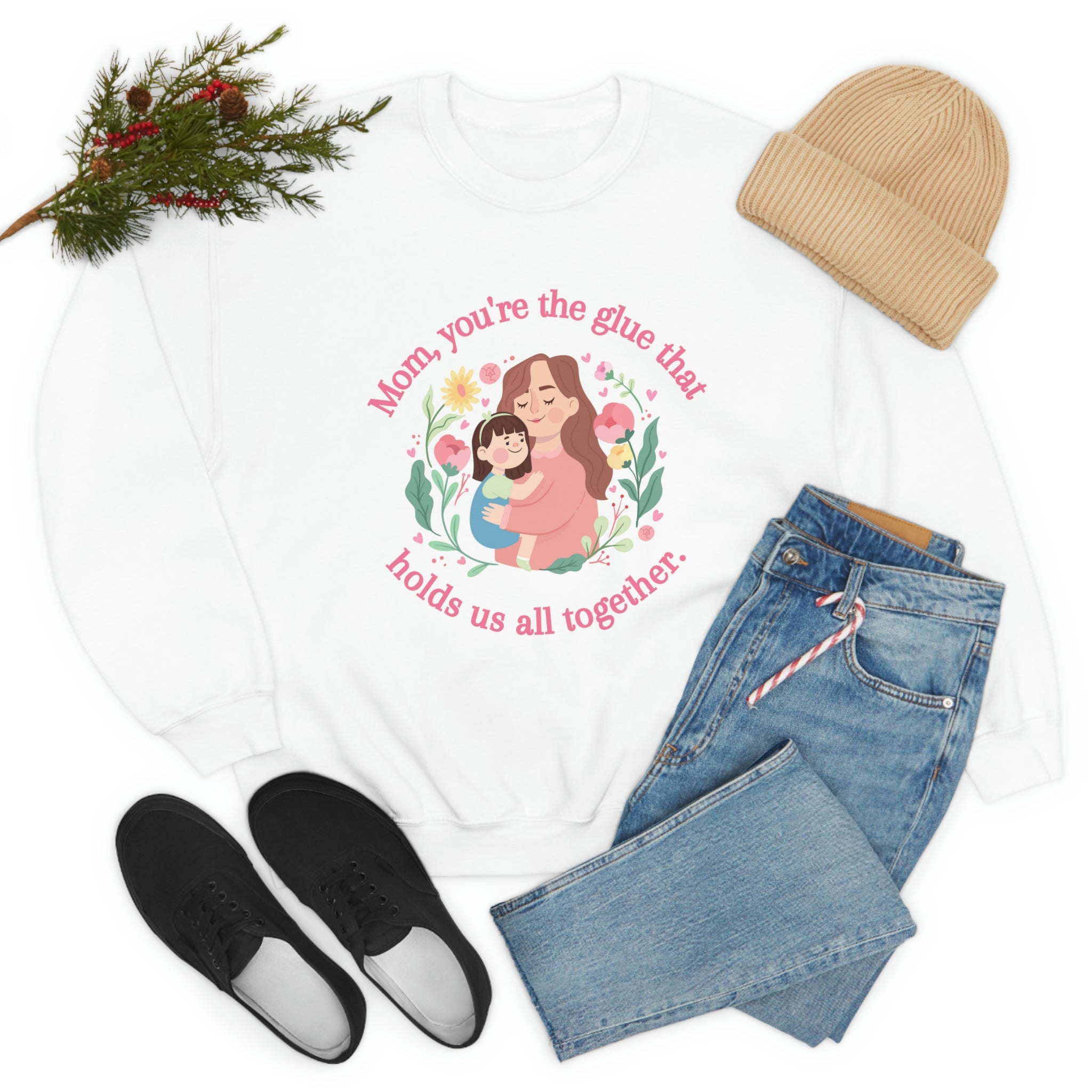 Mom You're The Glue Unisex Heavy Blend™ Crewneck Sweatshirt