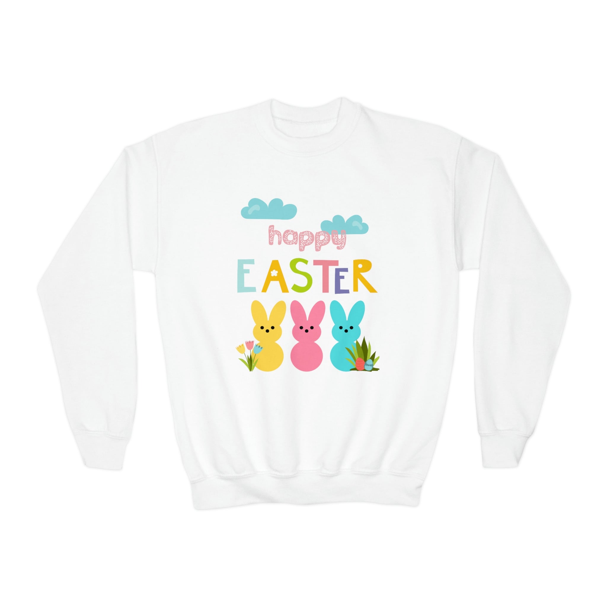 Happy Easter Bunny Youth Crewneck Sweatshirt