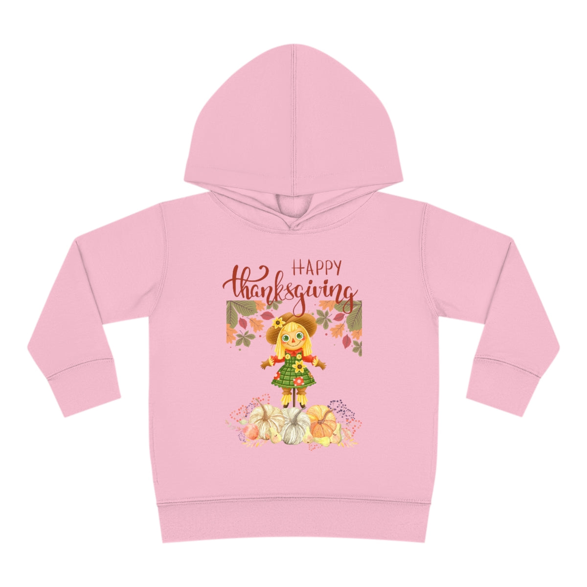 Scarecrow Happy Thanksgiving Toddler Pullover Fleece Hoodie