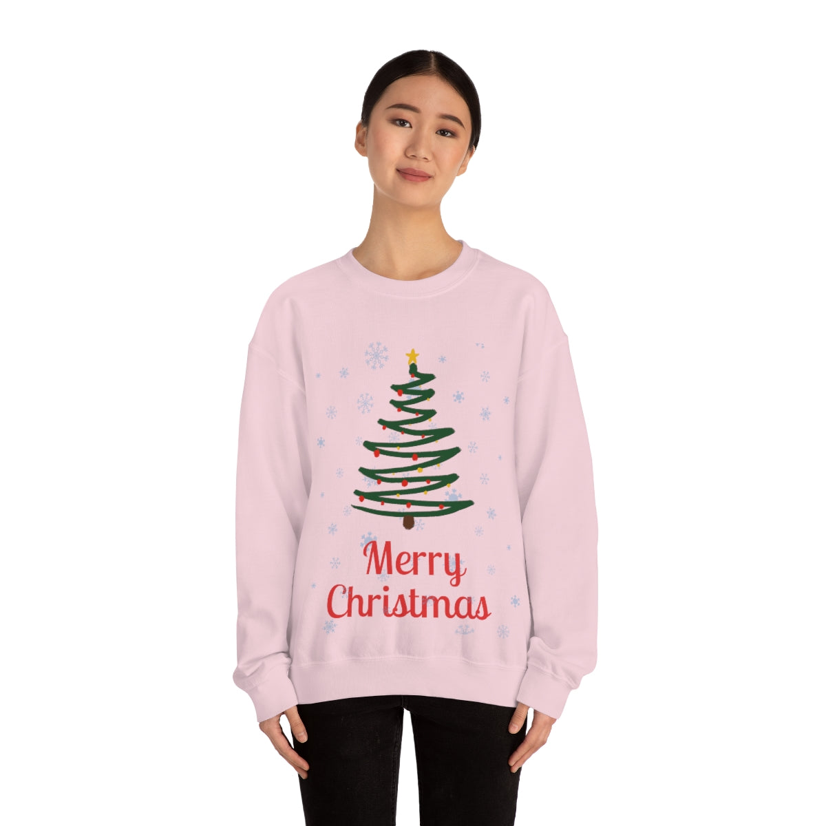 Merry Christmas Tree Unisex Heavy Blend™ Crewneck Sweatshirt