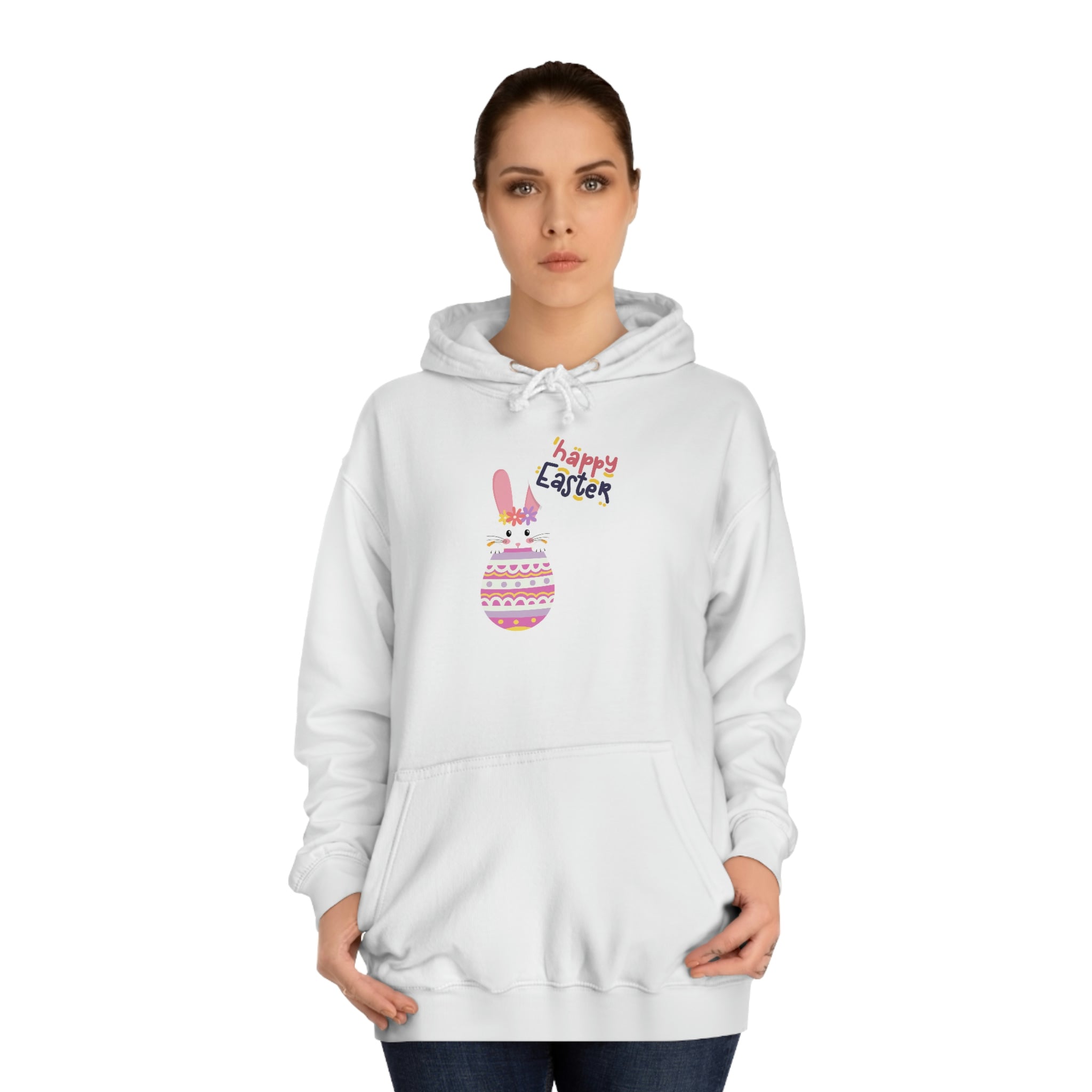 Happy Easter Day Bunny Unisex College Hoodie