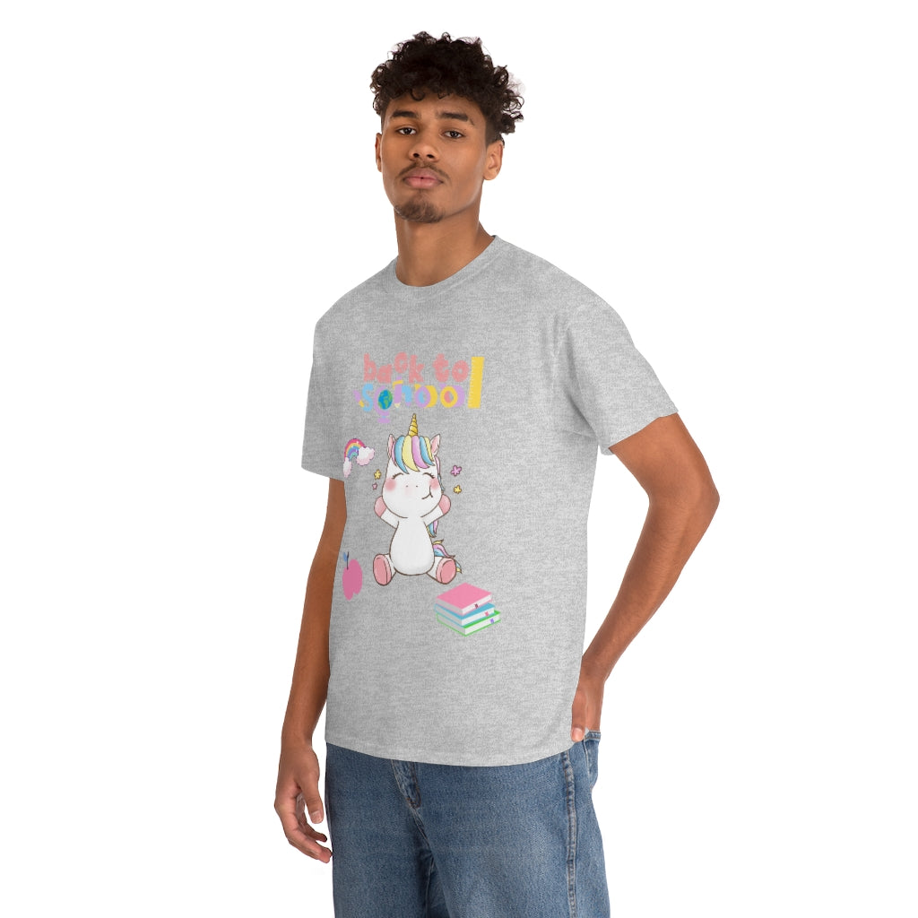 Back to School Unicorn Unisex Heavy Cotton Tee