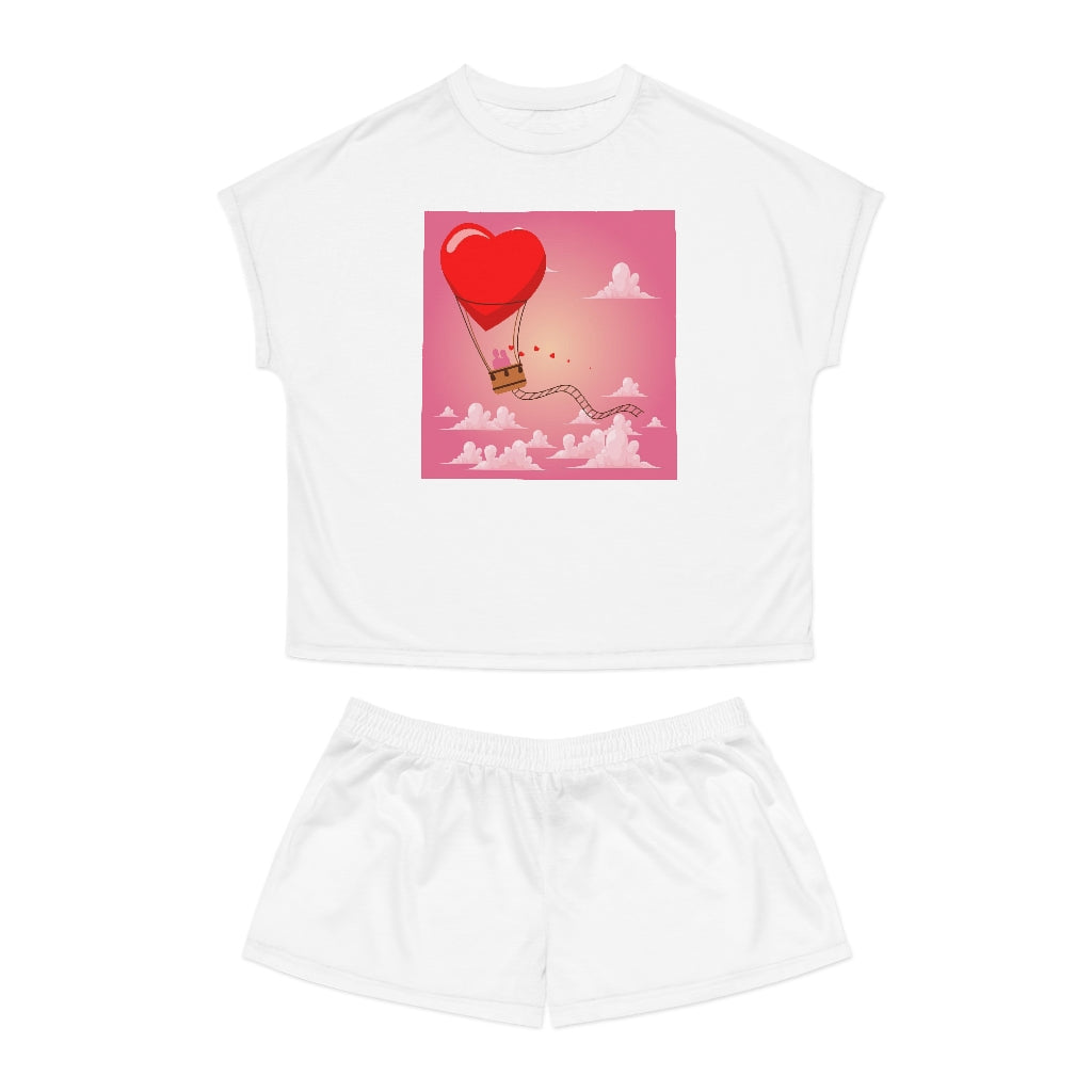 Happy Valentine's Women's Short Pajama Set (AOP)