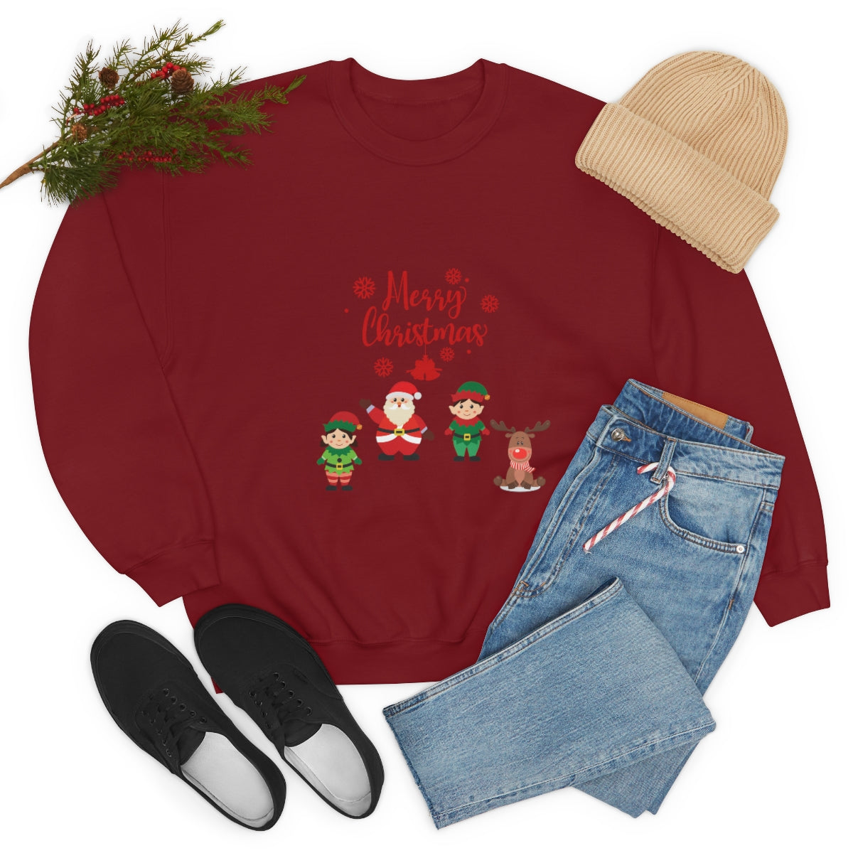 Merry Christmas From Santa & Helpers Unisex Heavy Blend™ Crewneck Sweatshirt