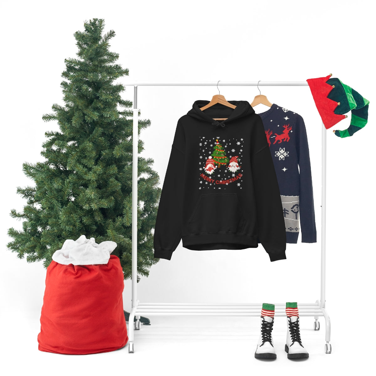 Merry & Bright Holidays Christmas Unisex Heavy Blend™ Hooded Sweatshirt