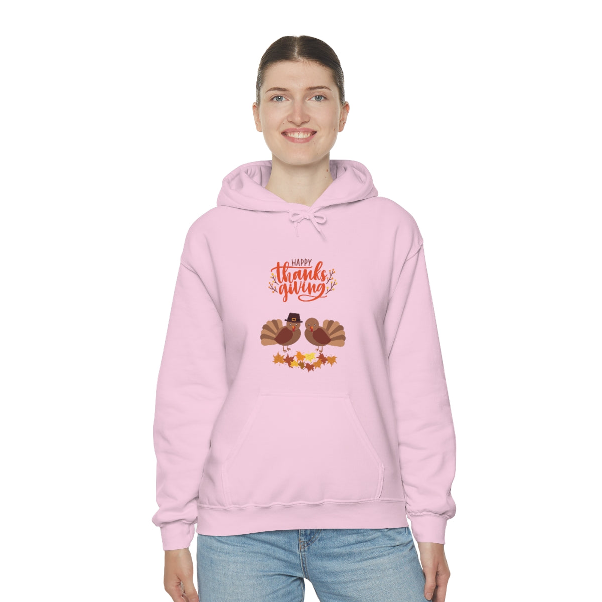 Cute Thanksgiving Turkey Pilgrims Unisex Heavy Blend™ Hooded Sweatshirt