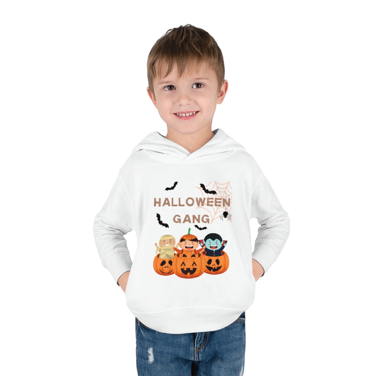 Happy Halloween Pumpkin Gang Toddler Pullover Fleece Hoodie