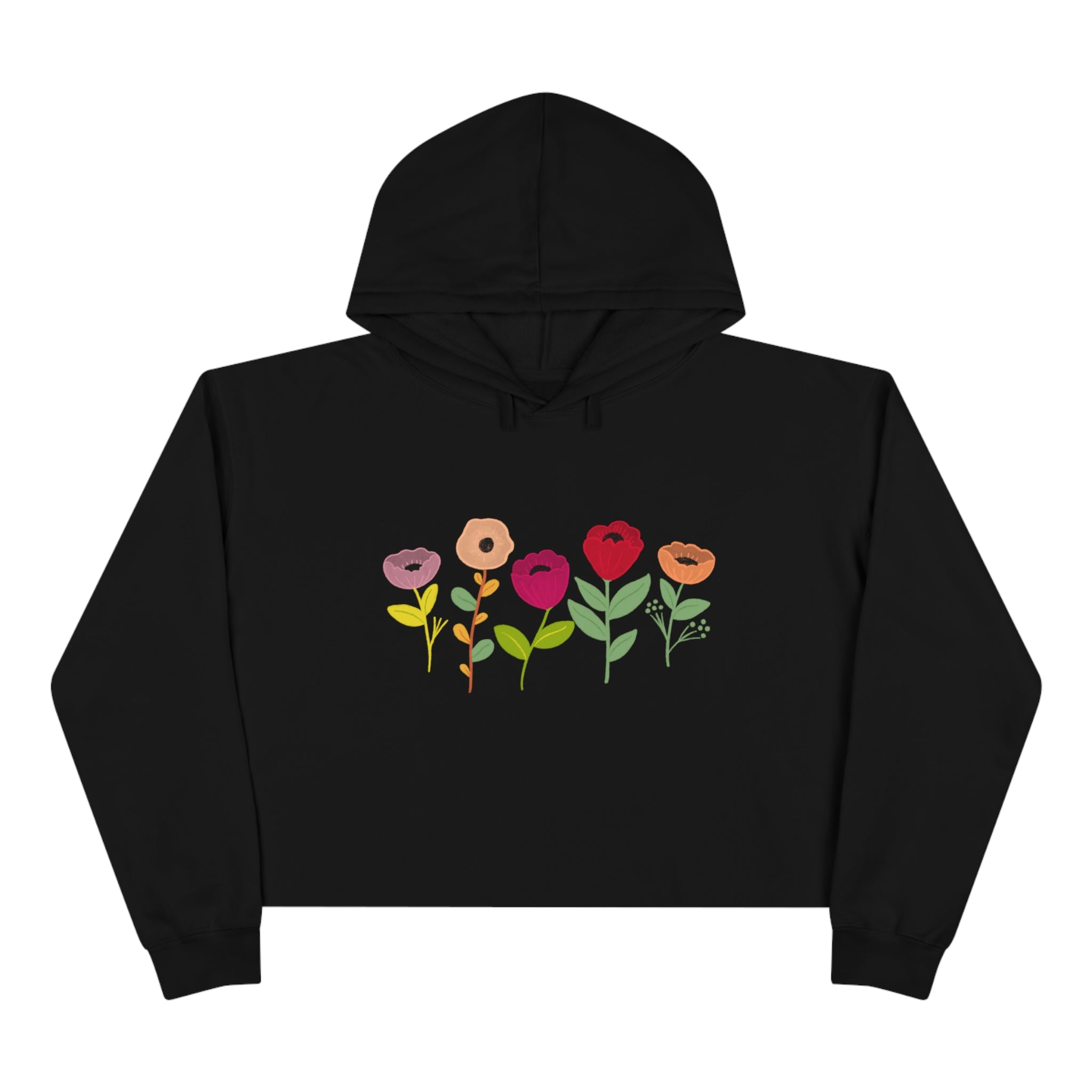 Spring Flowers Crop Hoodie