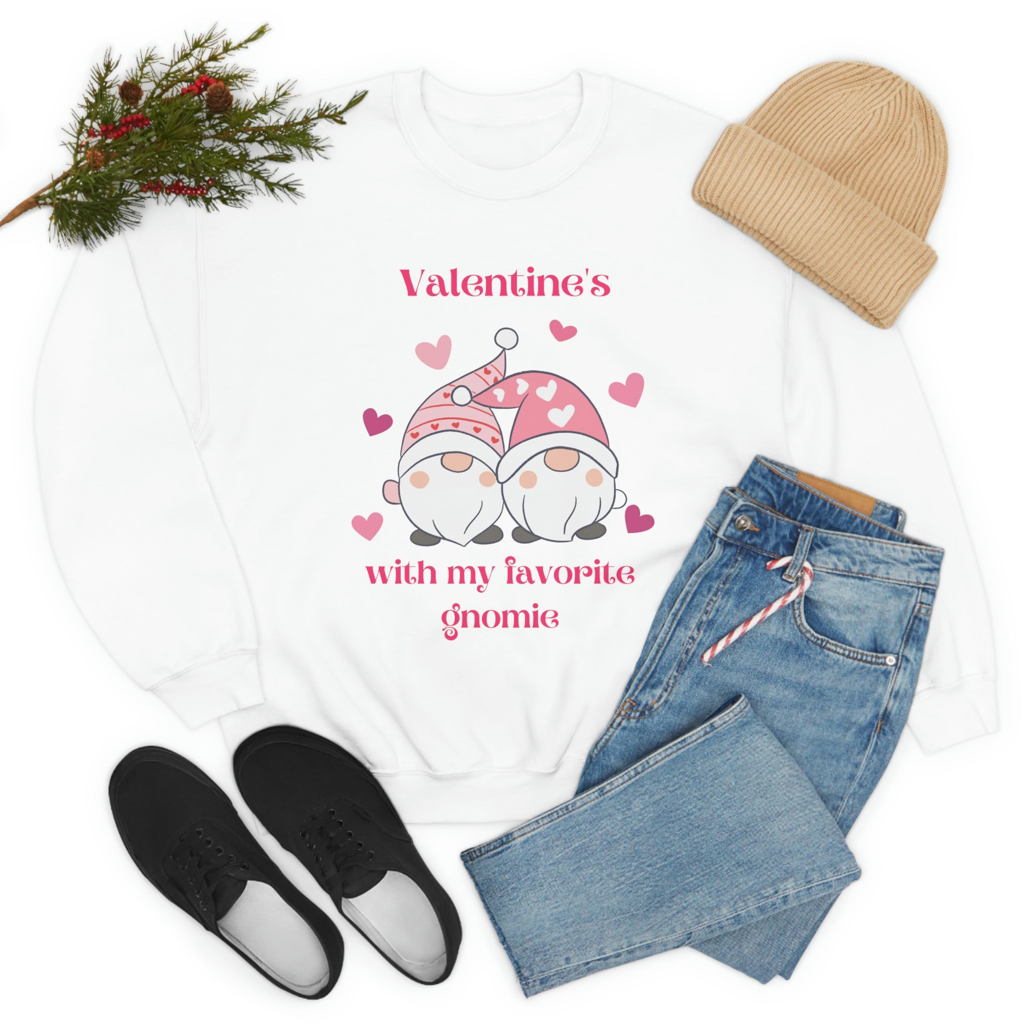 Valentine's With My Favorite Gnomie Unisex Heavy Blend™ Crewneck Sweatshirt