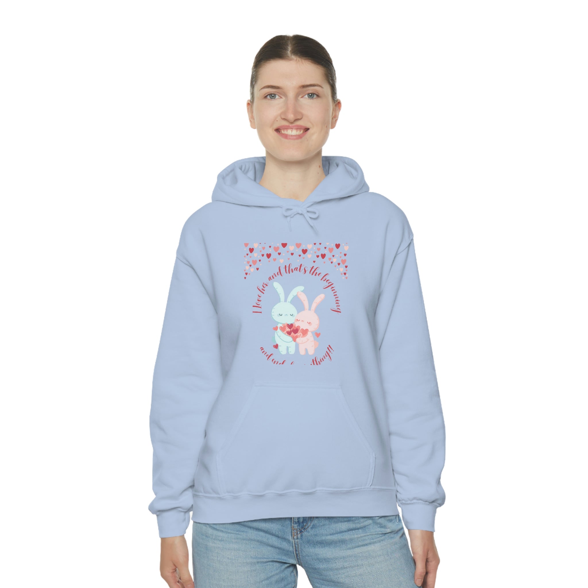 The I Love Her U & Me Unisex Heavy Blend™ Hooded Sweatshirt