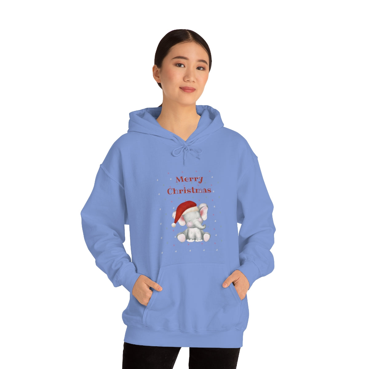 Cute Christmas Elephant Unisex Heavy Blend™ Hooded Sweatshirt