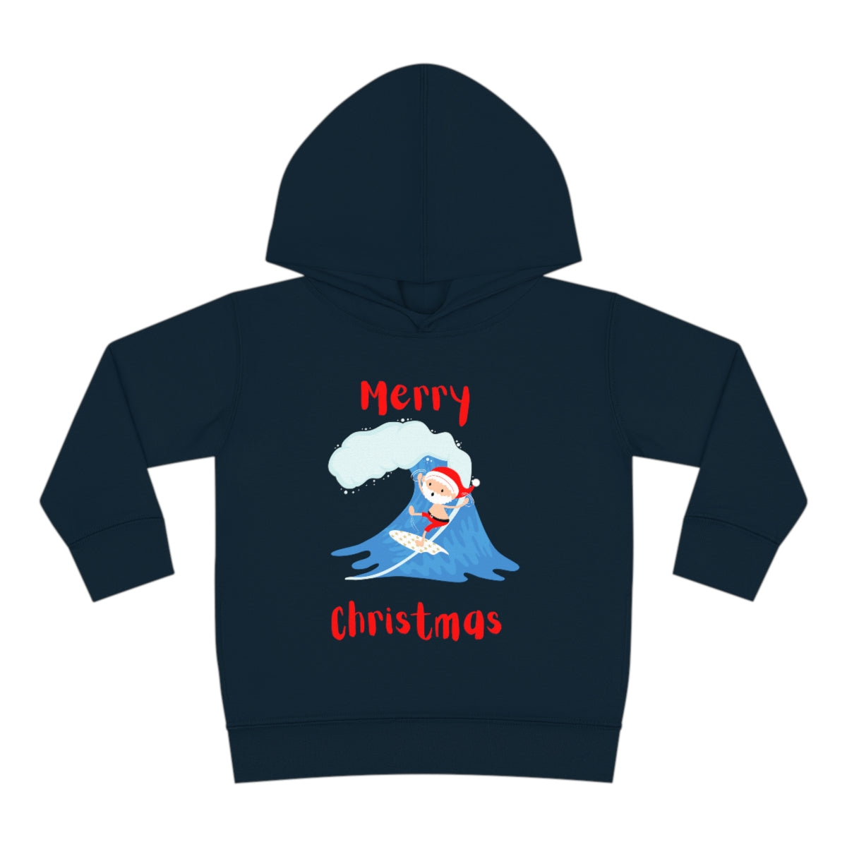 Surfing Santa Toddler Pullover Fleece Hoodie