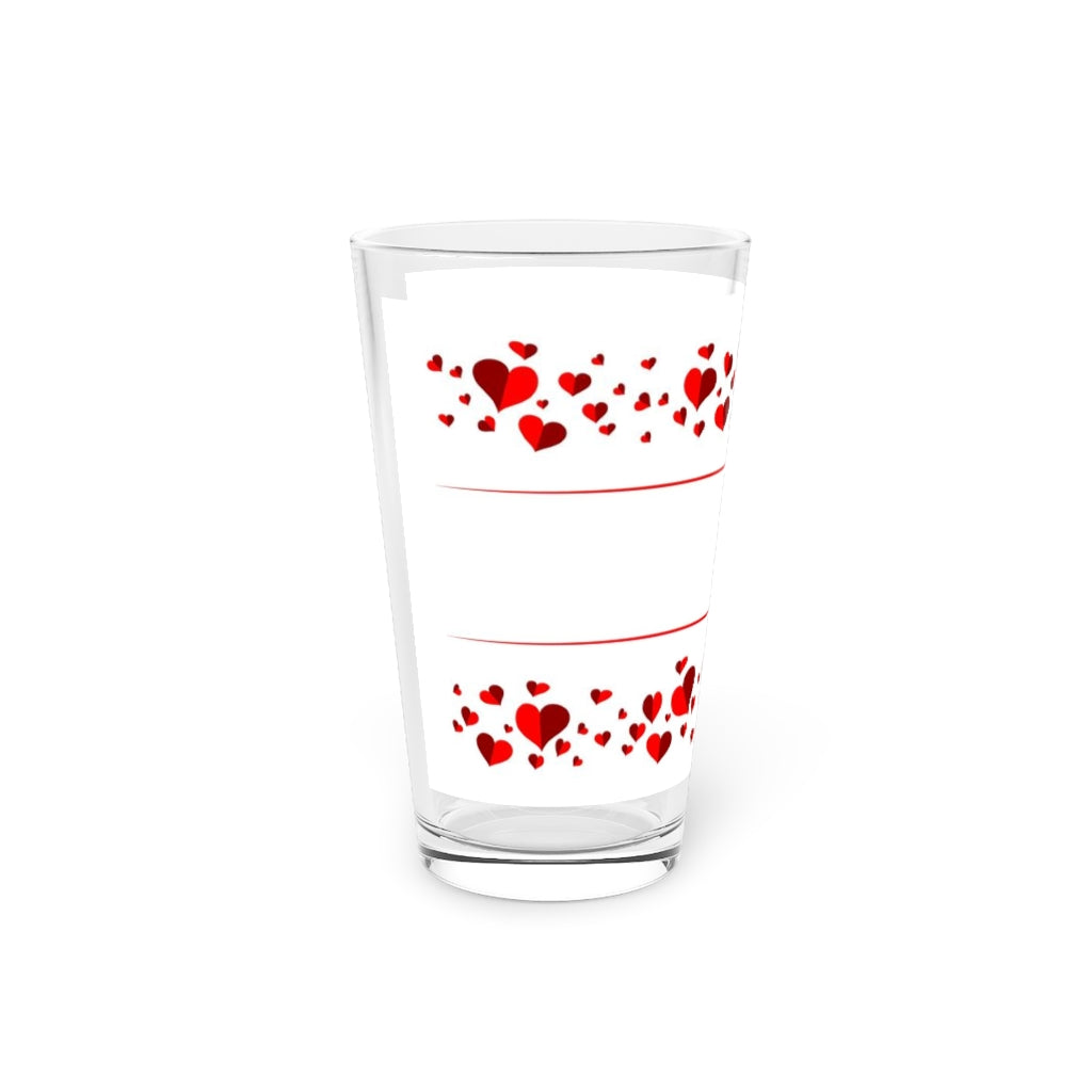 Hearts Pint Glass, 16oz