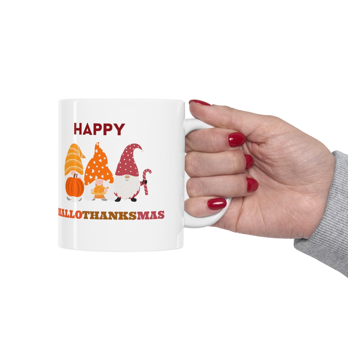 Happy Hallothanksmas Ceramic Mug 11oz