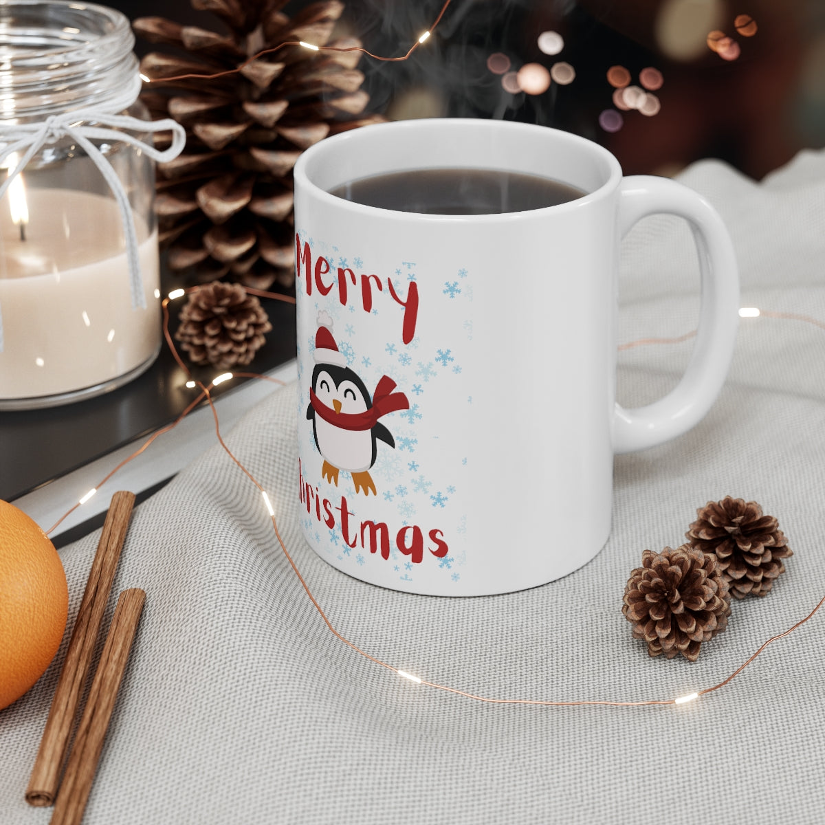 Cute Penguin Christmas Ceramic Mug 11oz