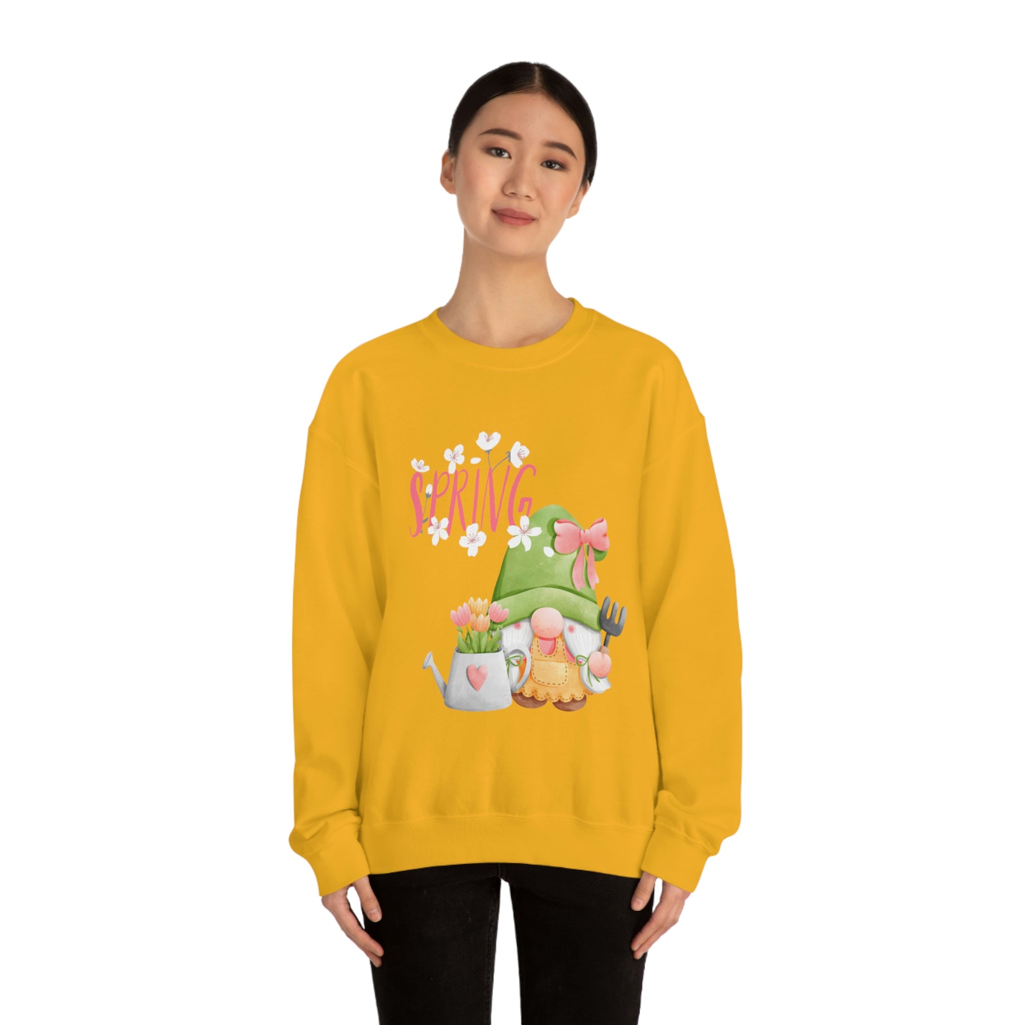 Gnome Happy Spring Unisex Heavy Blend™ Crewneck Sweatshirt