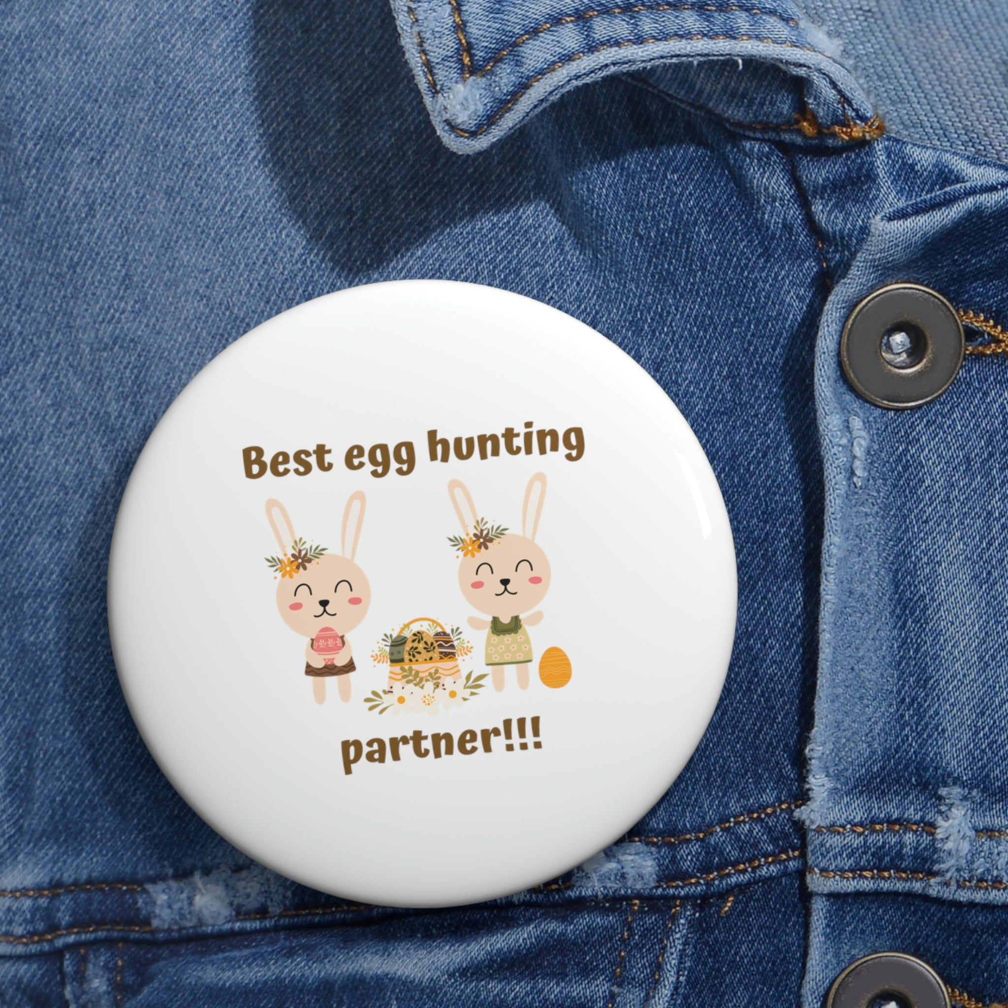 Egg Easter Partner Custom Pin Buttons