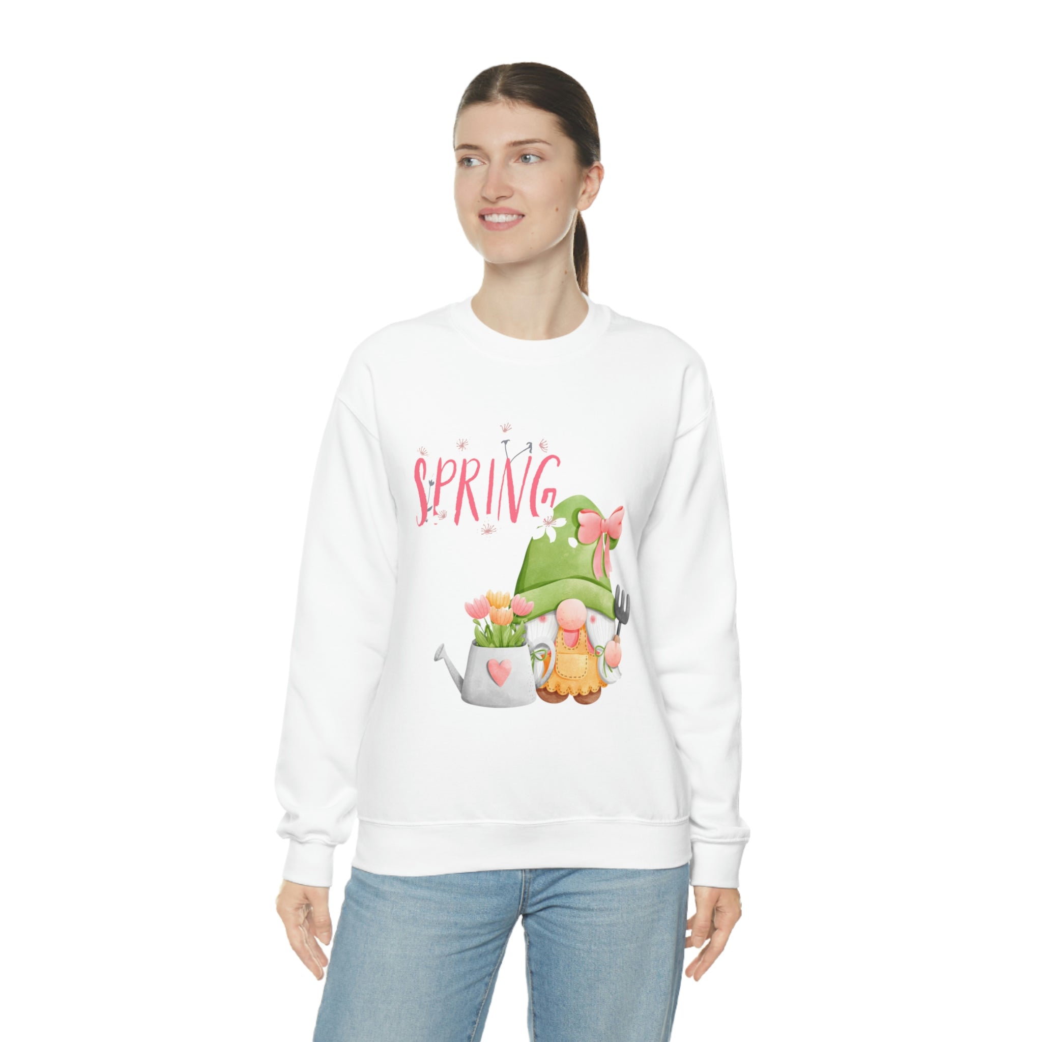 Gnome Happy Spring Unisex Heavy Blend™ Crewneck Sweatshirt