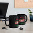 Three Gnomes Merry Christmas 11oz Black Mug