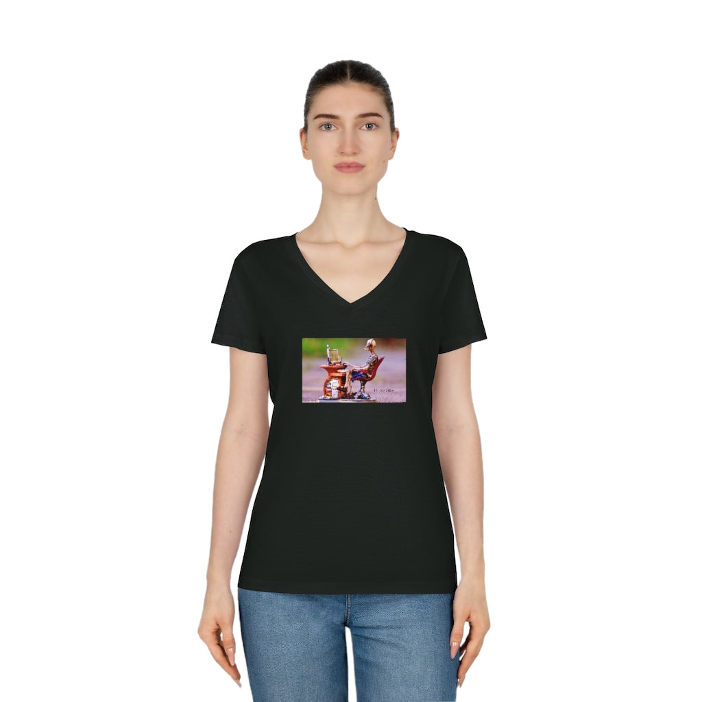 Computer Person Women's Evoker V-Neck T-Shirt