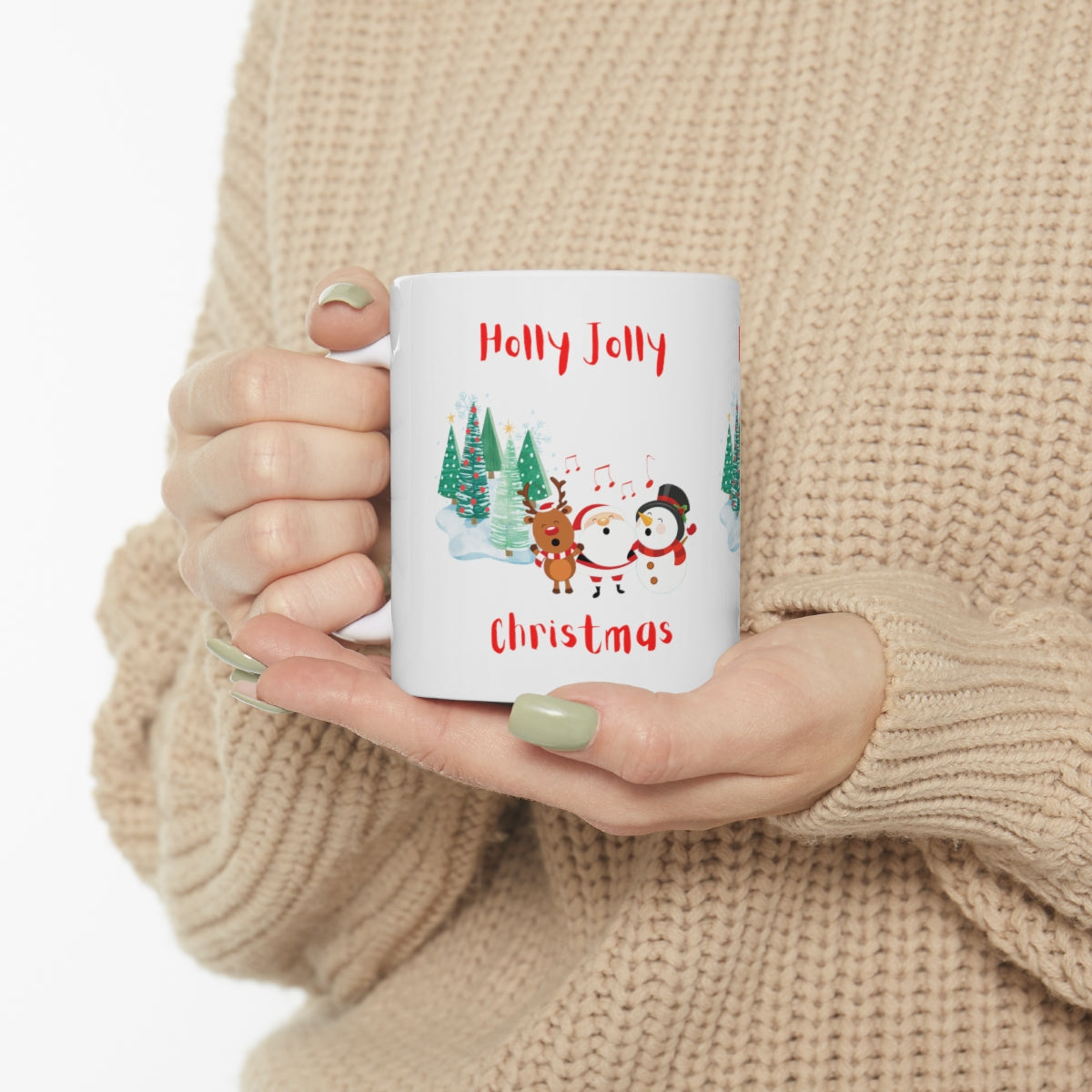 Holly Jolly Christmas Ceramic Mug 11oz