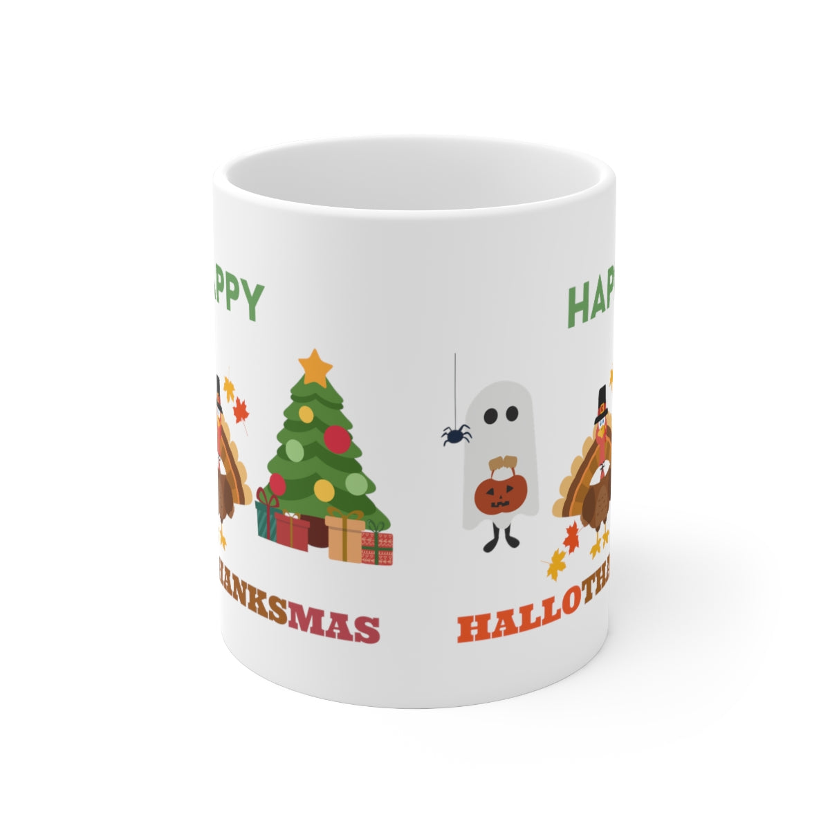 Happy Hallothanksmas Ceramic Mug 11oz