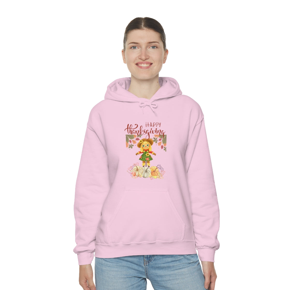 Scarecrow Happy Thanksgiving Unisex Heavy Blend™ Hooded Sweatshirt