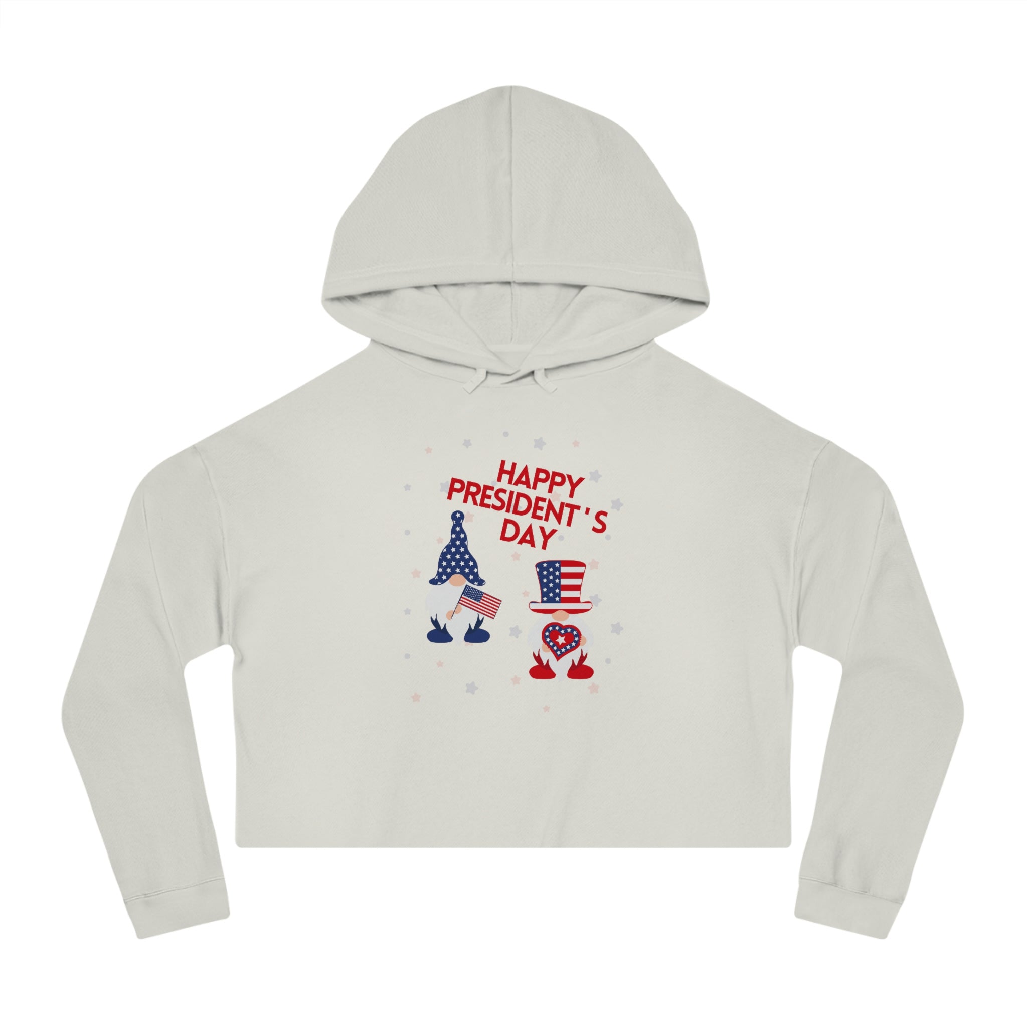 Happy President's Day Gnome Women’s Cropped Hooded Sweatshirt