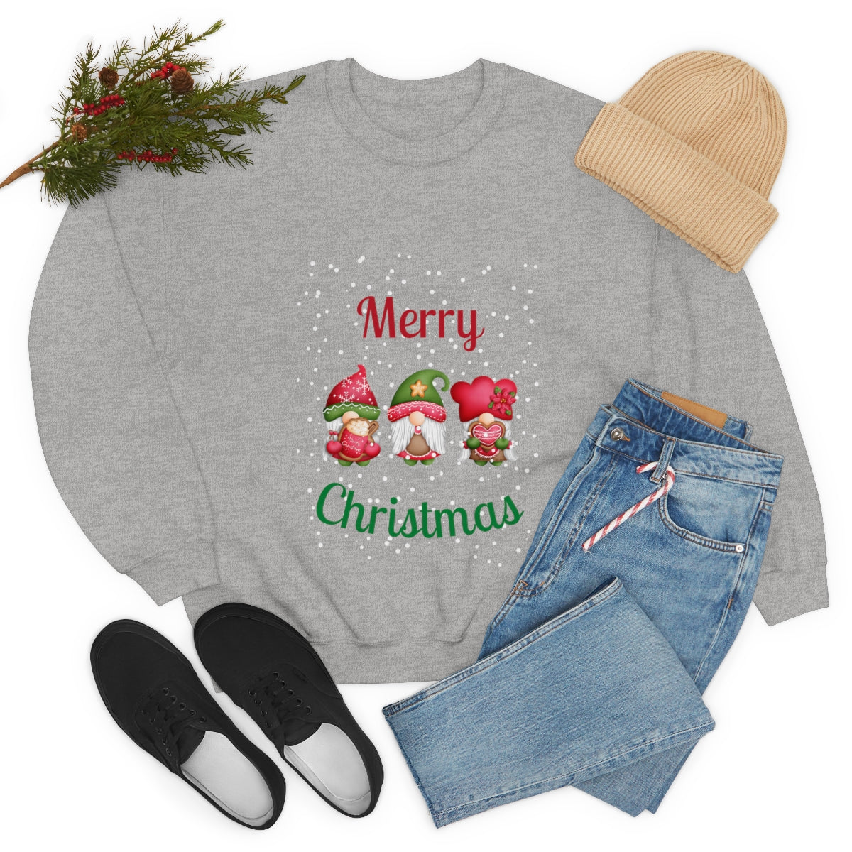 Three Gnomes Merry Christmas Unisex Heavy Blend™ Crewneck Sweatshirt