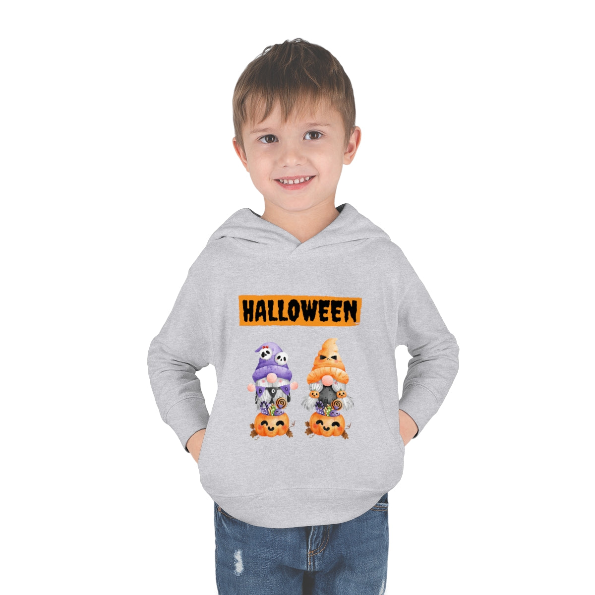 Happy Halloween Pumpkin Candies Toddler Pullover Fleece Hoodie