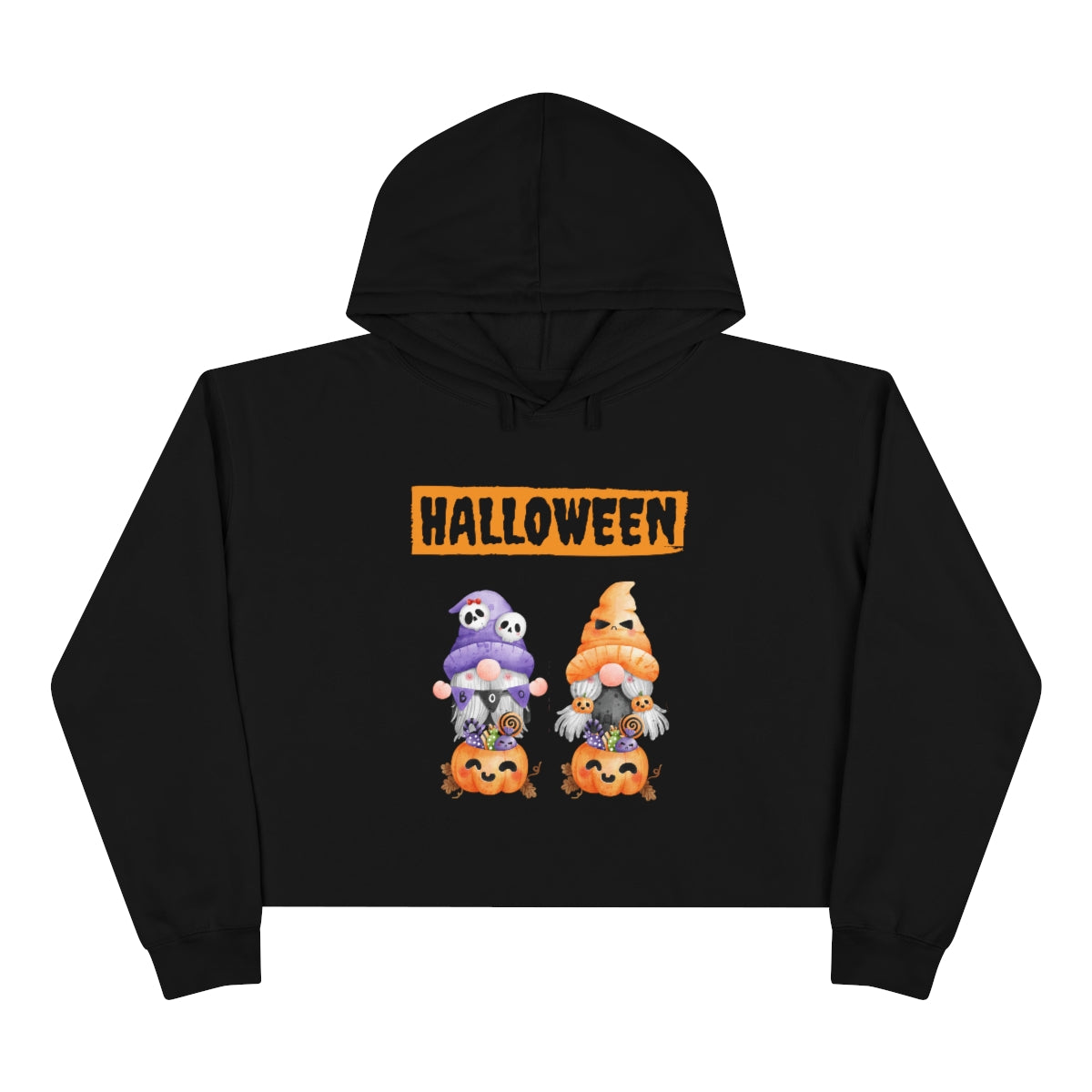 Happy Halloween Pumpkin Candies Crop Hoodie