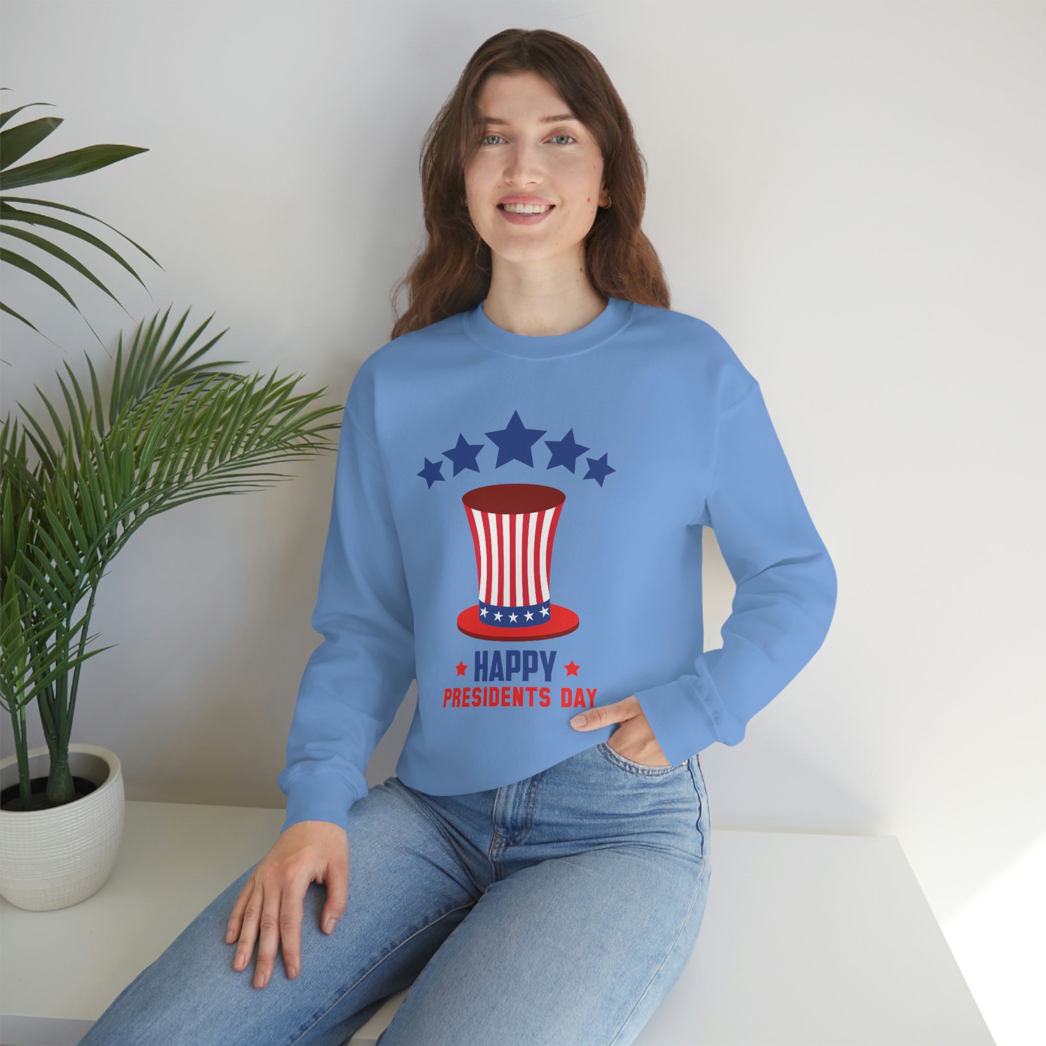 Happy President's Day Hat Unisex Heavy Blend™ Crewneck Sweatshirt