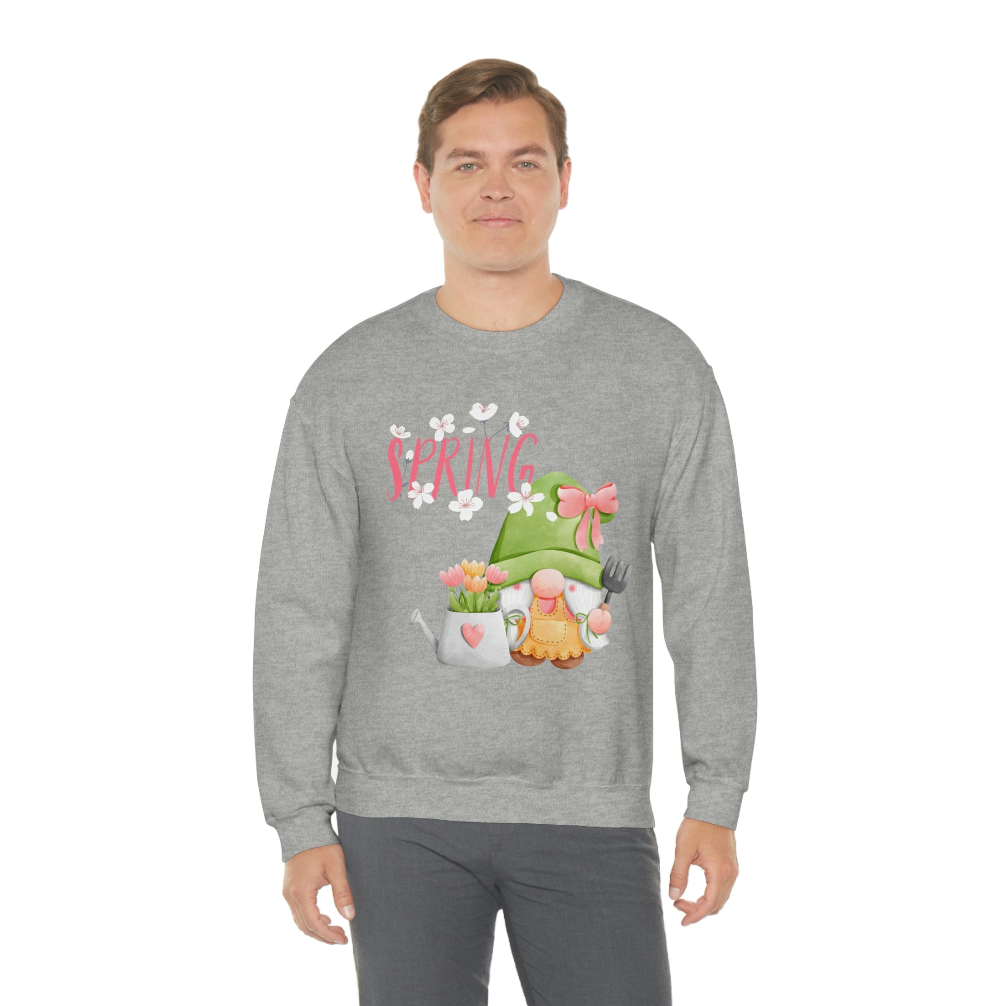 Gnome Happy Spring Unisex Heavy Blend™ Crewneck Sweatshirt