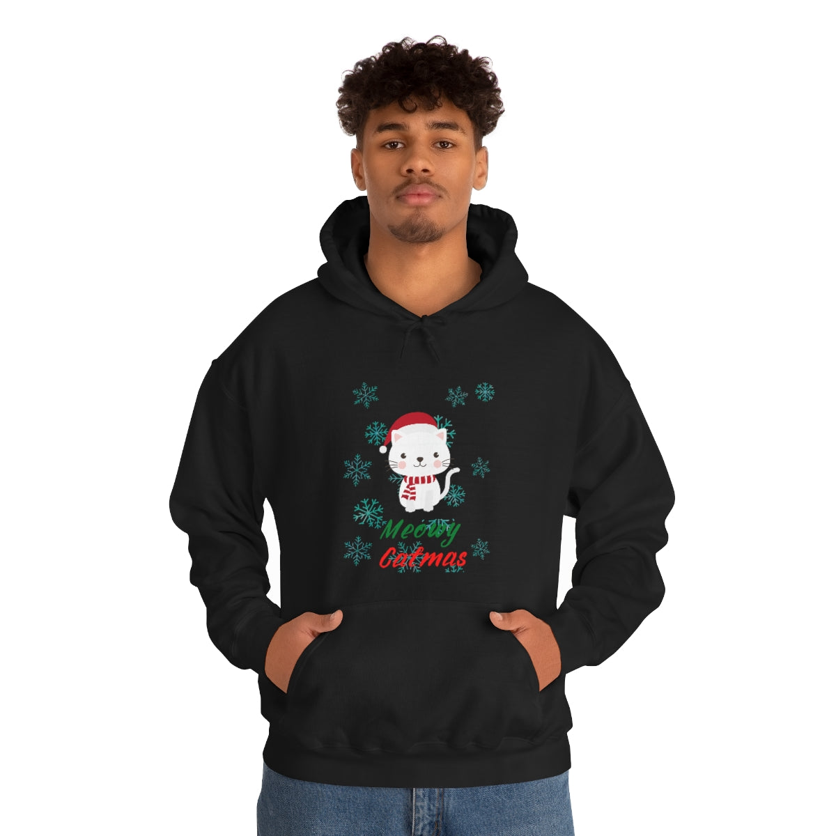 Meowy Catmas Unisex Heavy Blend™ Hooded Sweatshirt