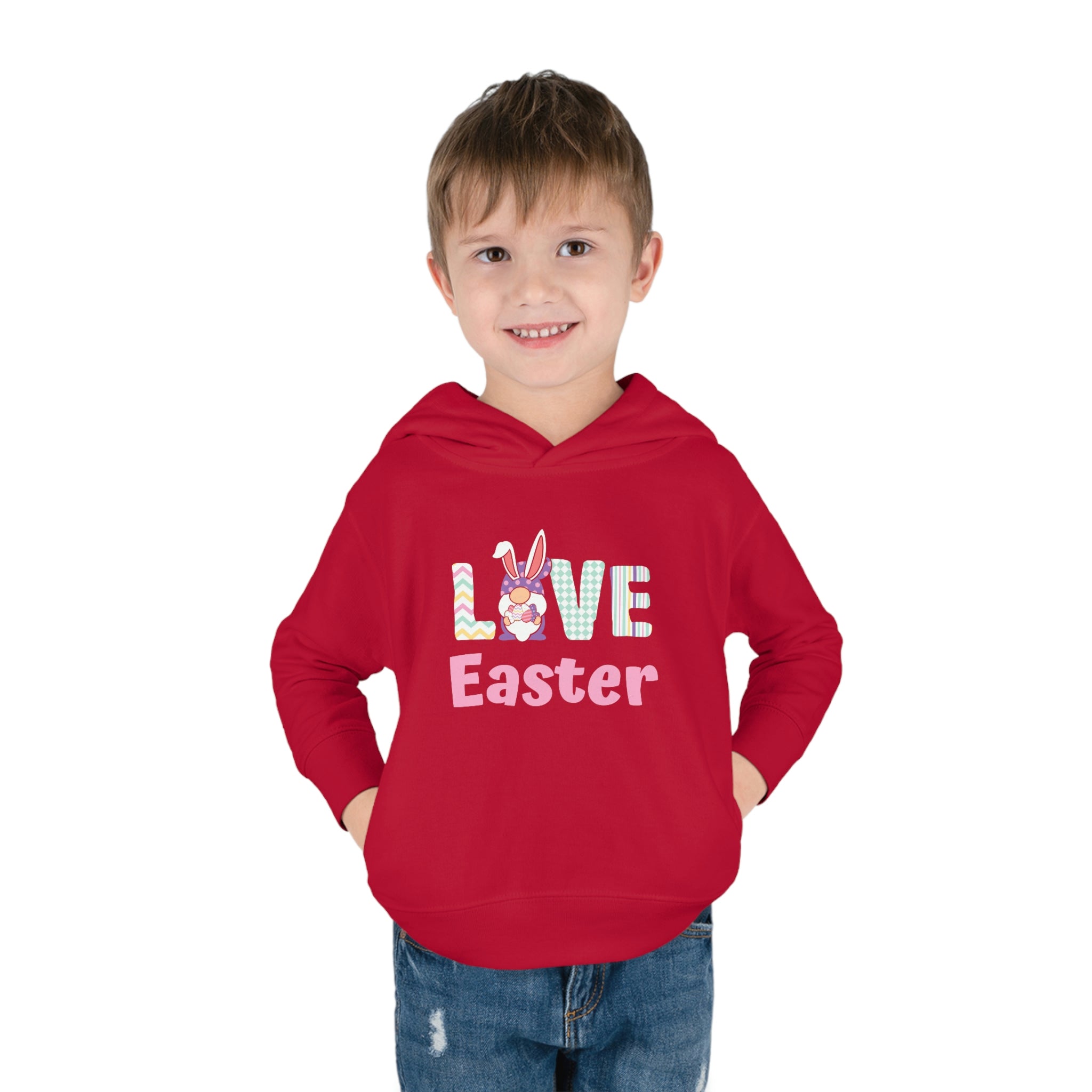 Gnome Love Easter Toddler Pullover Fleece Hoodie